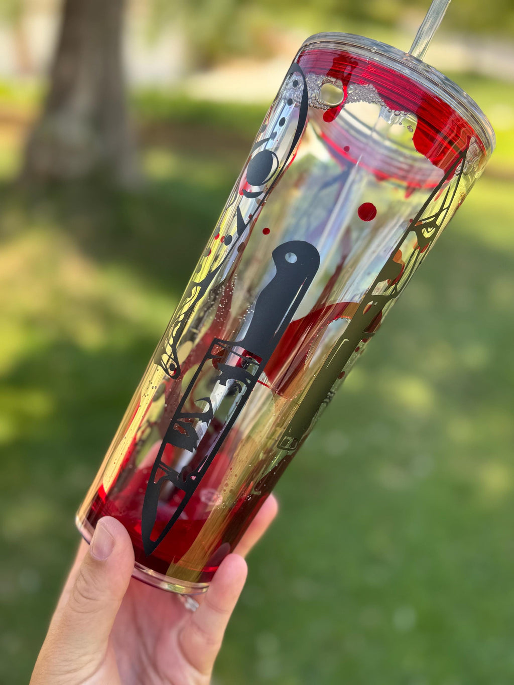Blood Drip Horror Halloween Snowglobe Tumbler