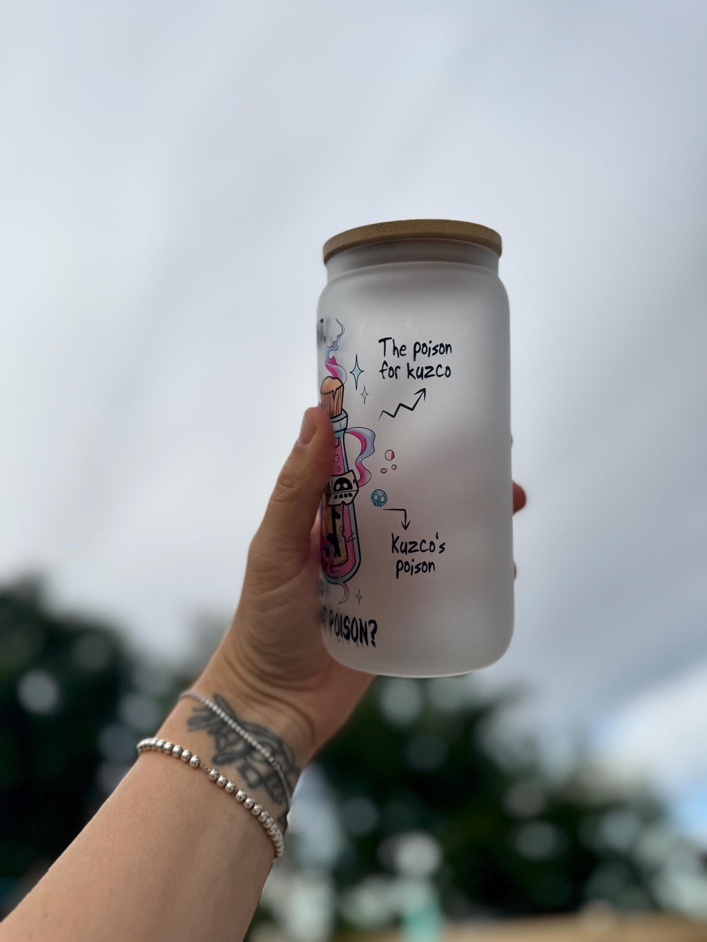 That Poison? 16 Ounce Glass Frosted Cup